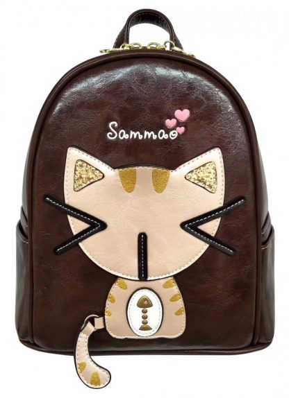 专柜正品台湾三猫时袋萌趣猫咖啡单双肩包方形包手提斜挎包
